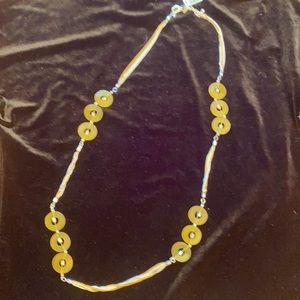 Chico’s Gold/silver/Yellow Calico Necklace Brand New